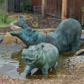 miniature bronze hippo